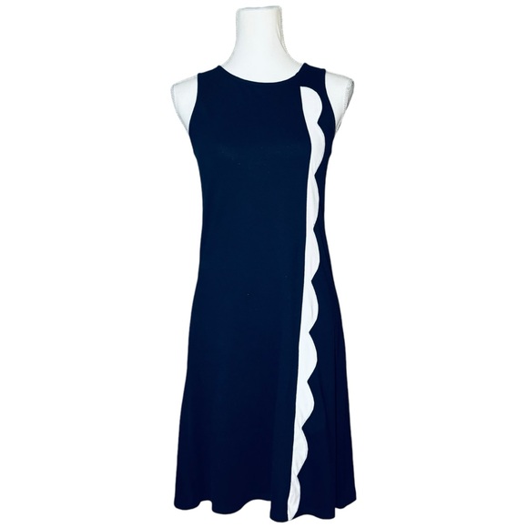 Duffield Lane Women's Small Shelby‎ Scalloped Mini Dress Sleeveless Tank Preppy - Picture 1 of 6